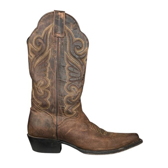 Bottes De Cowboy J.B Dillon JBW5001 Pour Femme, Cuir De Chèvre Marron, Pointure 9.5 B